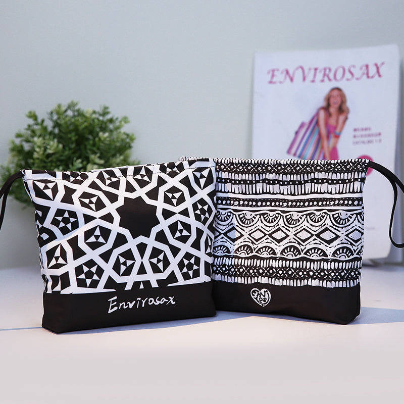 Envirosax Zipper Pouch Bag Set of 2 Black and White