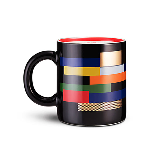 Taza de cerámica de vidrio con diseño de artista IT Mug - Memphis Black 