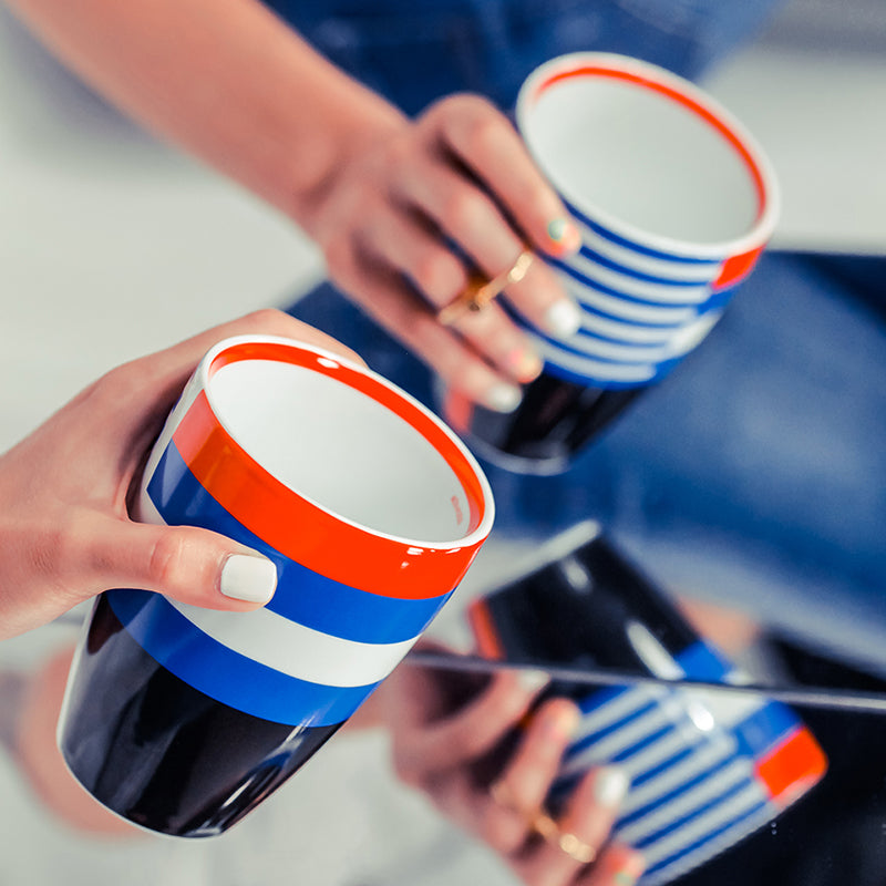 Taza de cerámica de vidrio con diseño de artista IT -fff Azul 